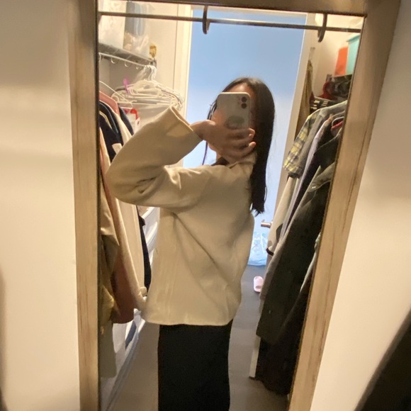 Handmade cool coat in beige 90% wool - Picture 4 of 7